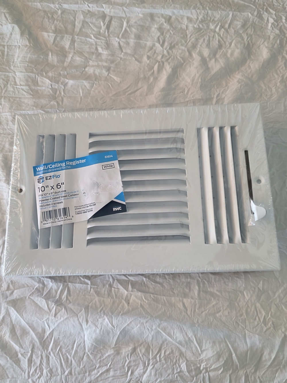 10 x 6 Inch (Duct Opening) Air Vent Cover for Wall or Ceiling, Three-Way Vent.